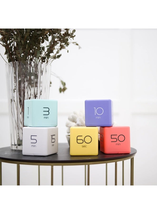 mooas Cube Timer (Violet), Timers Cube Flip Block Timers Productivity Gravity Sensor Time Management for Kids ADHD Classroom Kitchen Desk Workout Cooking Study 5, 10, 20, 30 min Timer Setting - Image 5