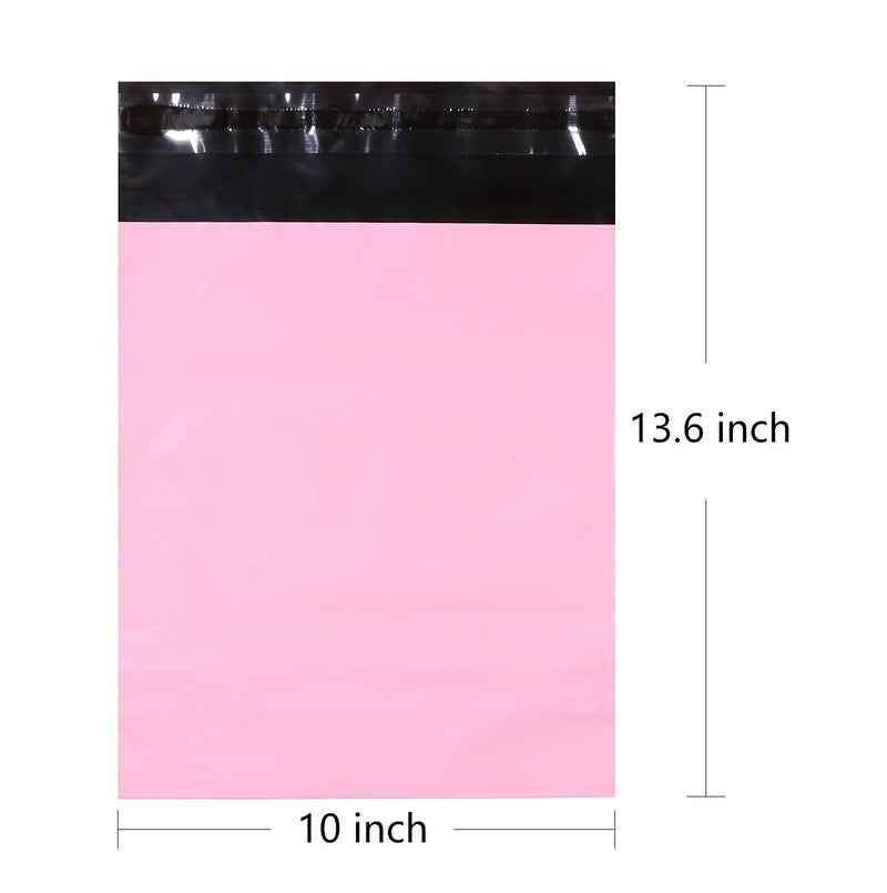 Teqooza 10 x 13.6 inch Pink Poly Mailer Envelopes Shipping Bags with Self Adhesive Strip, Waterproof and Tear-Proof Postal Bags, Pack of 30 - Image 2