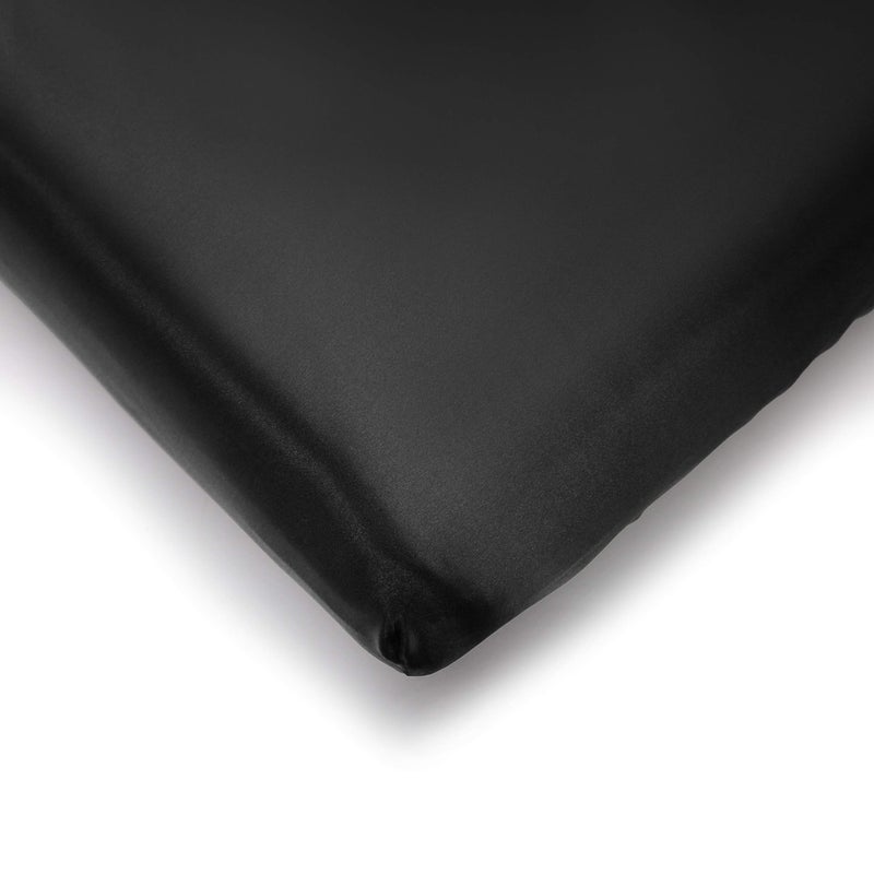 Pro Goleem Satin Pack n Play Playard Sheet Great for Baby Hair Soft Silk Feeling 27x39 Inch Fitted Portable Mini Crib Sheet Playard Mattress Cover Unisex Black Gift for Boys and Girls - Image 1