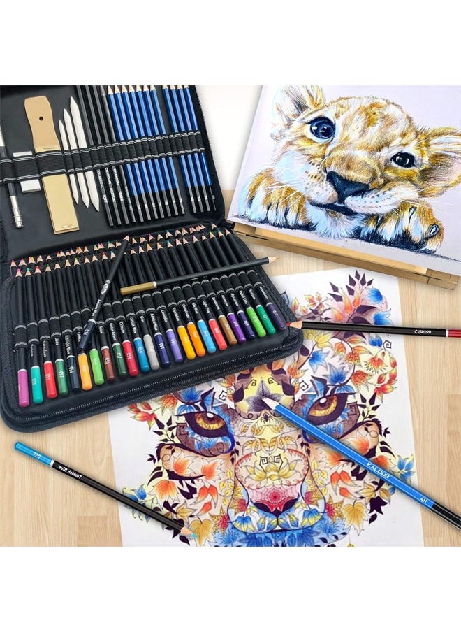 KALOUR - Kalour 96 Pack Drawing Set Sketching Kit,include 72 Colored Pencils and 24 Sketch Kit with Sketch Book,Art Supplies for Drawing,Sketching and Coloring,Ideal for Beginner,Artists and Adults - Image 1