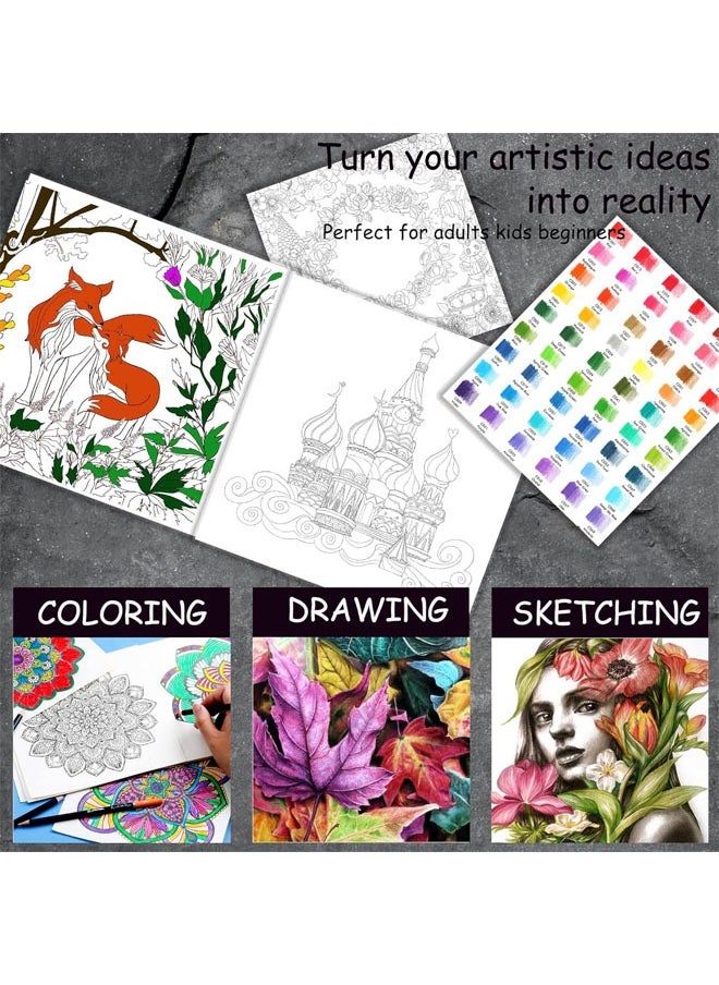 KALOUR - Kalour 96 Pack Drawing Set Sketching Kit,include 72 Colored Pencils and 24 Sketch Kit with Sketch Book,Art Supplies for Drawing,Sketching and Coloring,Ideal for Beginner,Artists and Adults - Image 1