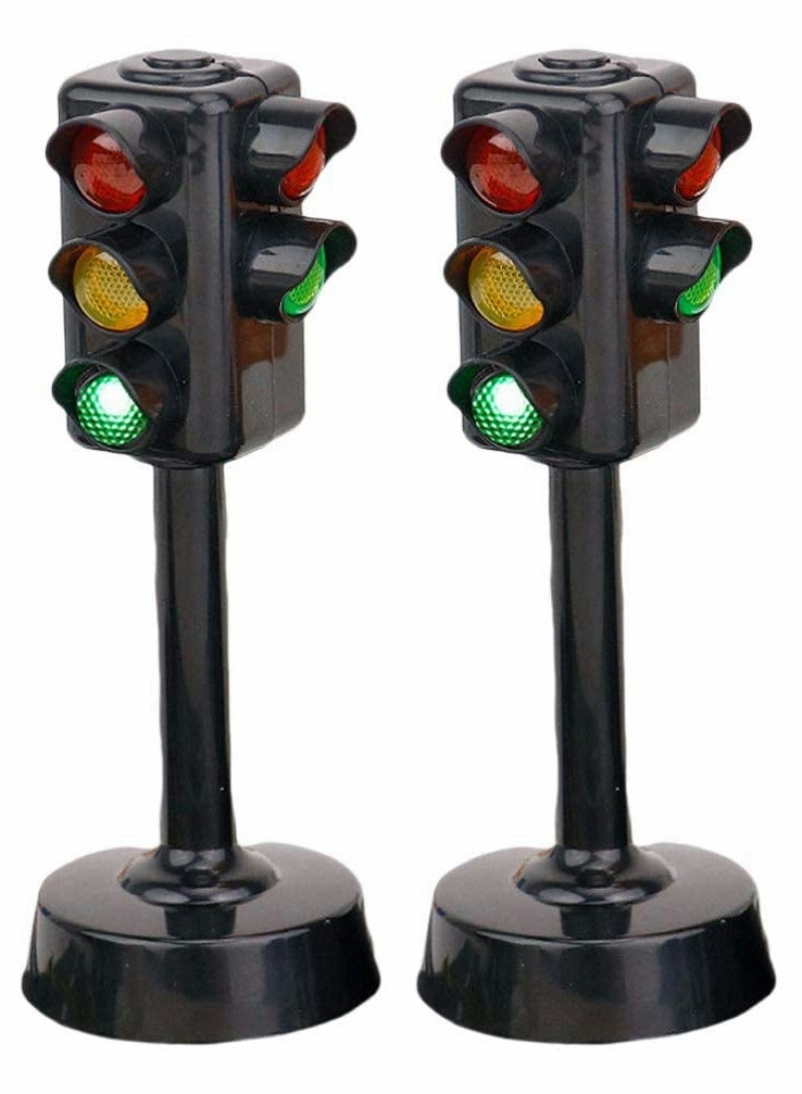 KASTWAVE Kids Traffic Light Toy Traffic Signal Light Model Toys Early Education Playset for Kids Toddler (2 Pcs) - Image 1