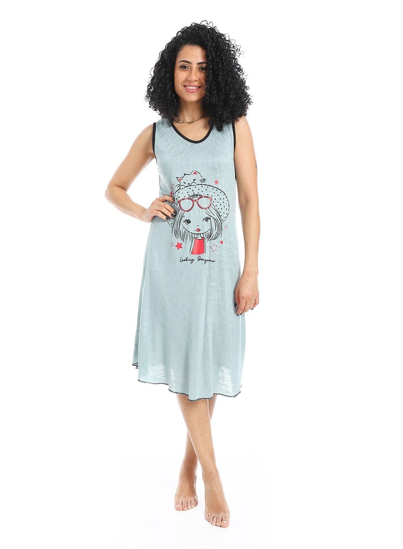 Caesar Women's sleep shirt with front prints - Image 1