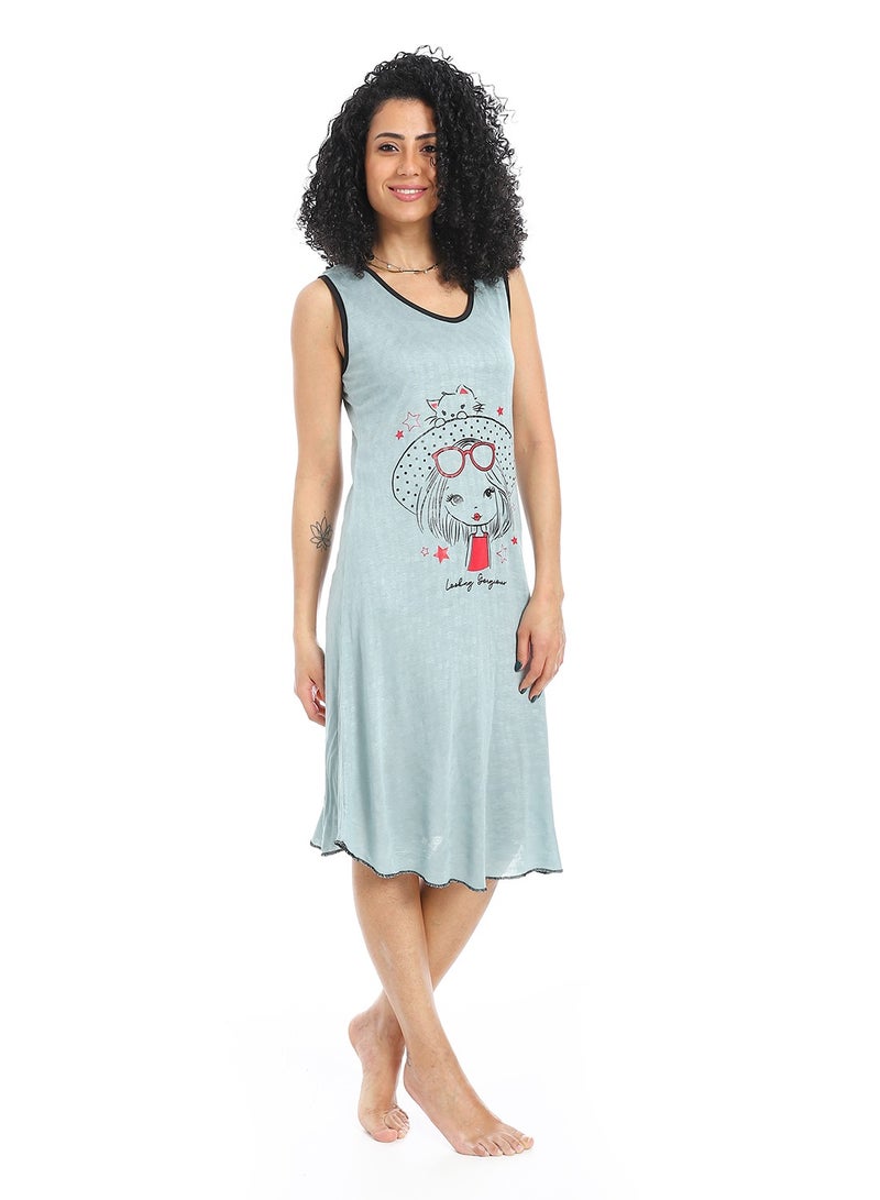 Caesar Women's sleep shirt with front prints - Image 2