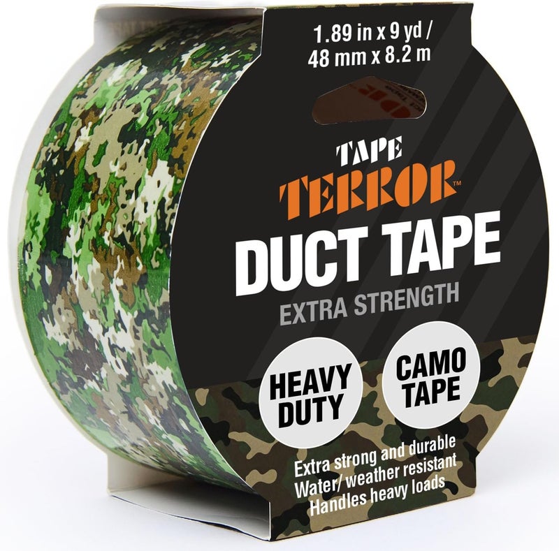 Tape Terror Heavy-Duty Camo Packing Tape (1 Roll) - Strong Camouflage Tape for Concealing, Decorating, Crafts, Temporary Fixes, and More - School & Office Supplies (48mm x 50m per Roll) - Image 1