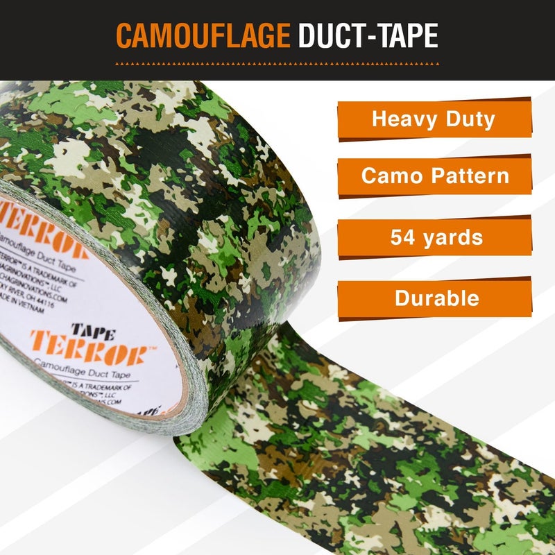 Tape Terror Heavy-Duty Camo Packing Tape (1 Roll) - Strong Camouflage Tape for Concealing, Decorating, Crafts, Temporary Fixes, and More - School & Office Supplies (48mm x 50m per Roll) - Image 2