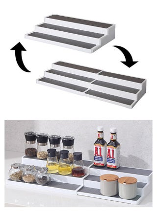 3 Tiers Expandable Spice Rack Non-Skid Modern Design Cabinet Step Shelf Organizer for Countertop Pantry and Cabinet - pzsku/Z15D742293F2335EAF6FAZ/45/_/1719476470/c852eea4-86c4-40b4-ae0e-04cf38d989aa