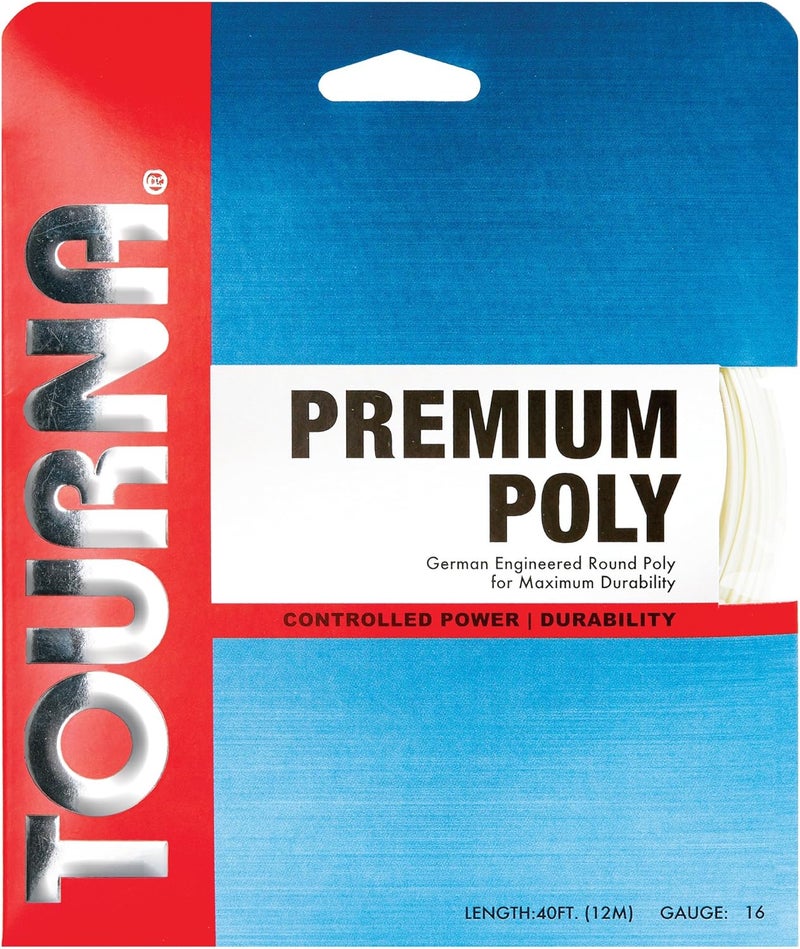 Tourna Premium Poly 16g Tennis String Set - German Engineered for Maximum Durability