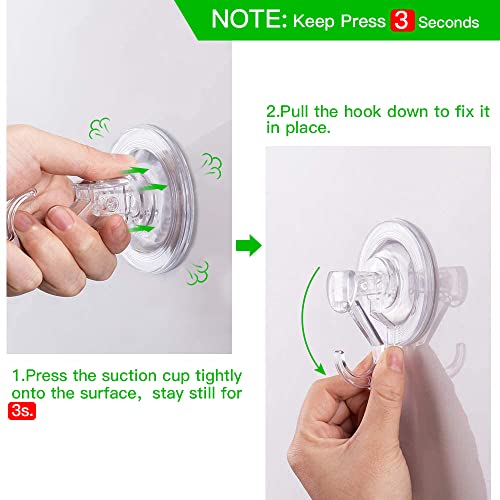 LUXEAR Suction Cup Hooks - 6 Pack Suction Hooks Reusable Powerful Waterproof - Clear Removable Suction Hanger for Christmas Wreath, Shower,Tile,Bathroom,Towel,Kitchen - Image 5