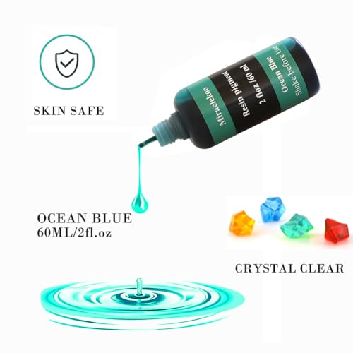 Miraclekoo Ocean Blue Epoxy Resin Color Dye Colorant Liquid Epoxy Resin Pigment,60ml,Translucent - Image 2