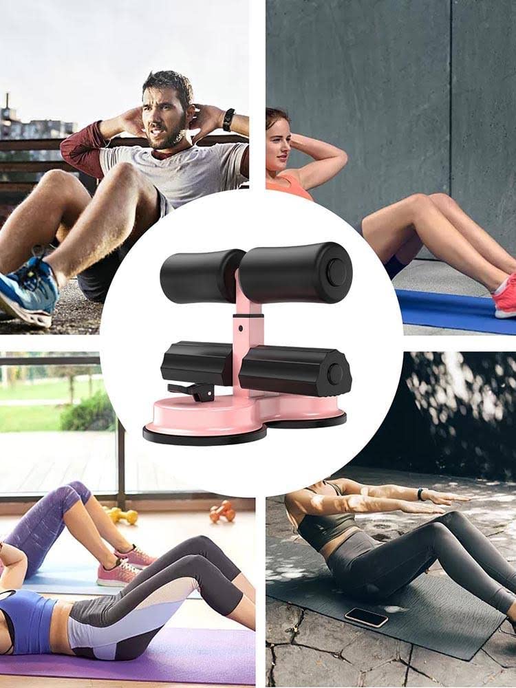 DYRROTH Upgraded Sit Up Bar Floor, Portable Sit Up Exercise Equipment with 2 Strong Suction Cups and Adjustable Foot Holder, Abs Master Assistant Device for Home Workout (Black) - Image 3