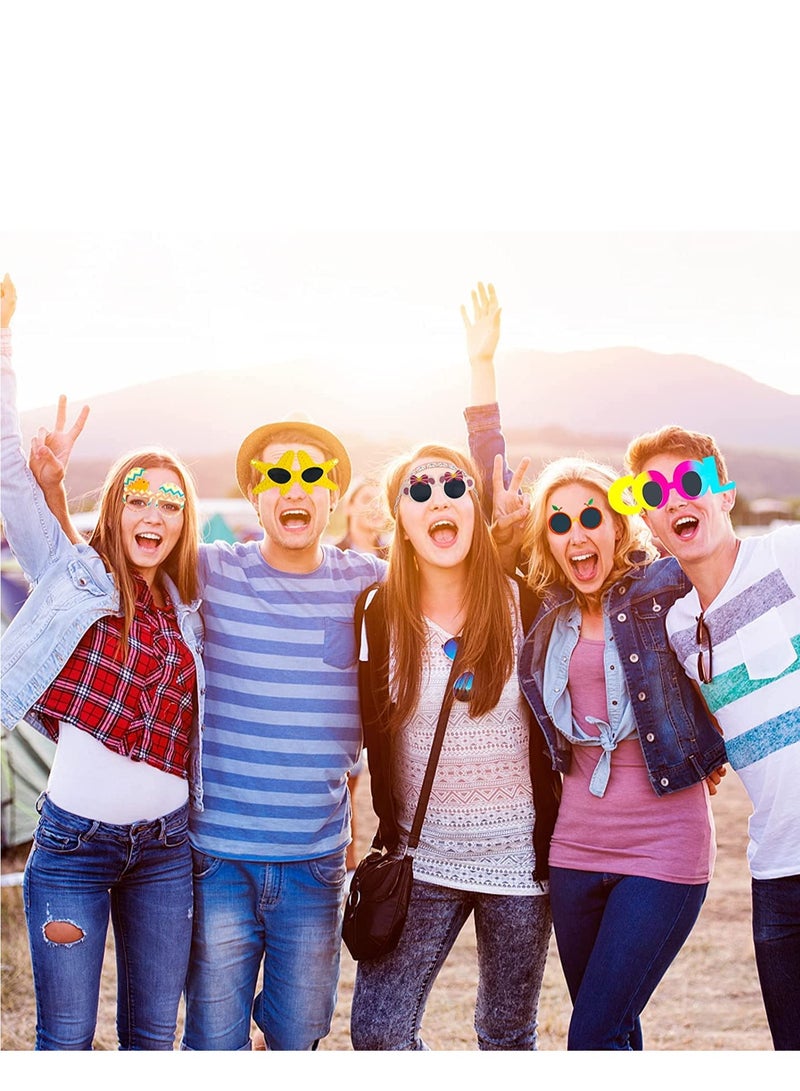 SYOSI Party Sunglasses 9 Pairs Funny Hawaiian Glasses Novelty Giant Fancy Summer Kids Favors Tropical Dress photo booth props Beach Themed Supplies Decoration - Image 4