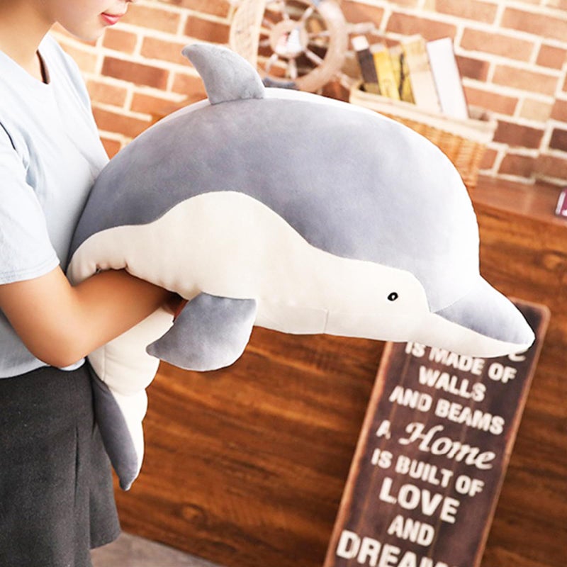 Levenkeness Dolphin Plush Hugging Pillow Soft Large Dolphins Stuffed Animal Toy Doll Gifts for Kids Valentine Christmas Bedding 236 - Image 3