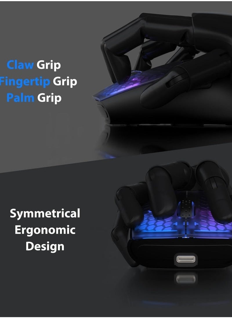 Attack Shark X5 Wireless Gaming Mouse with Tri-Modes BT 5.1/2.4Ghz/USB-C,Lightweight 49g,PAW3212 Optical Sensor,Rechargeable Battery,RGB LED Honeycomb Mice for PC/Tablet/Desktop/Office/Games  - Image 4