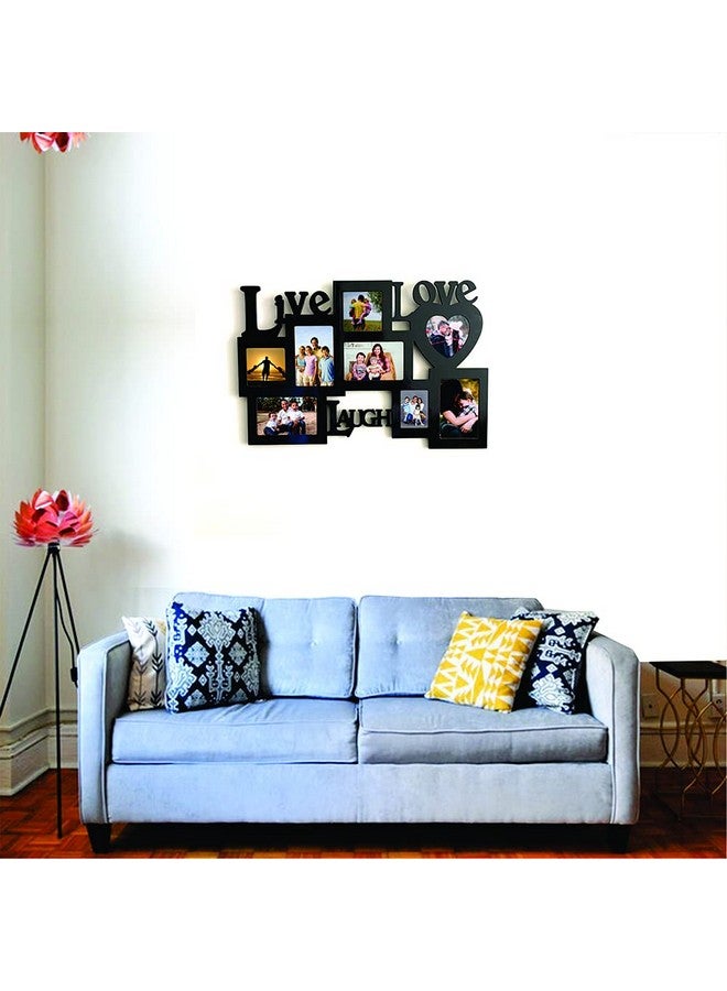 PICRAZEE MDF Wall Collage Photo Frame for Multiple Photos in a Single Frame Family Picture Frame Wall Décor for Living Room, Bedroom & Gifts (D6-LiveLoveLaugh) - Image 2