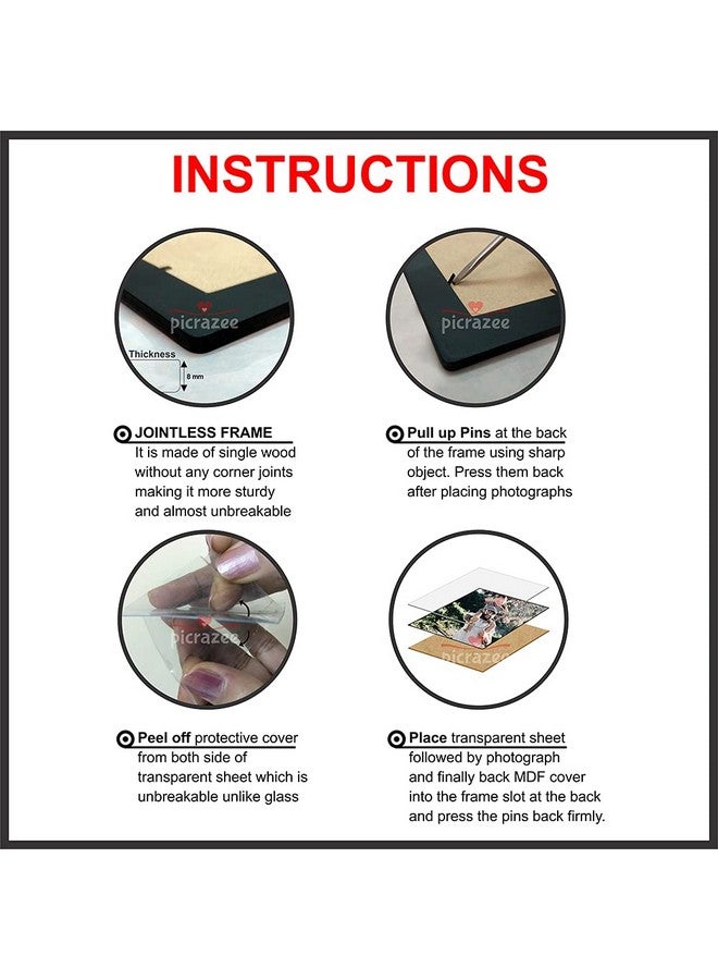 PICRAZEE MDF Wall Collage Photo Frame for Multiple Photos in a Single Frame Family Picture Frame Wall Décor for Living Room, Bedroom & Gifts (D6-LiveLoveLaugh) - Image 5