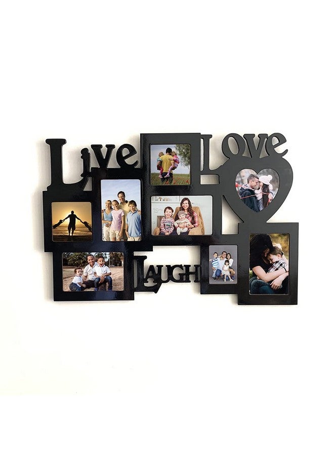PICRAZEE MDF Wall Collage Photo Frame for Multiple Photos in a Single Frame Family Picture Frame Wall Décor for Living Room, Bedroom & Gifts (D6-LiveLoveLaugh) - Image 1