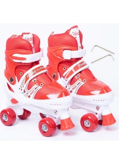 Toy Box Kids Unisex Four Wheel Roller Skating Shoes, M (Size 35-38) - Red 