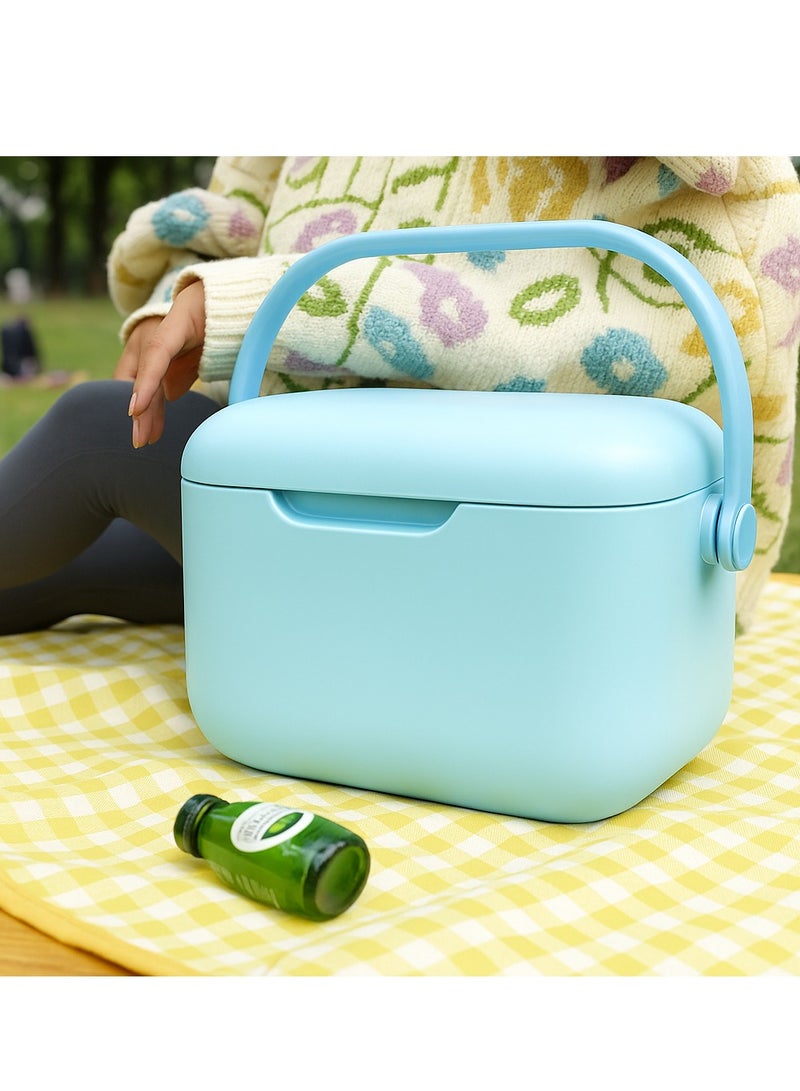 Y&D Cooler Box Small Beach and Camping Cooler With Adjustable Handle Insulated Box Portable Mini Cooler Outdoor Picnic Portable Handheld Shoulder Strap Food Insulation Cooler Box 5L Suitable for Camping BBQ Fishing Beach Picnic - Image 1