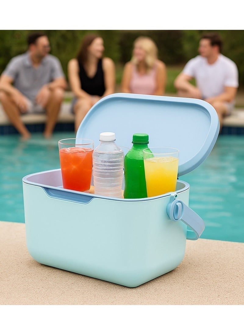 Bluejw Cooler Box Small Beach and Camping Cooler With Adjustable Handle Insulated Box Portable Mini Cooler Outdoor Picnic Portable Handheld Shoulder Strap Food Insulation Cooler Box 5L Suitable for Camping BBQ Fishing Beach Picnic - Image 5