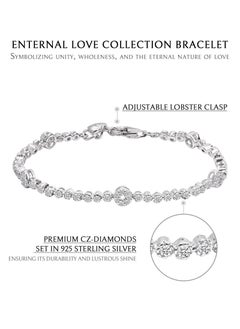 AWNL Adiant Circles Silver Bracelet for Women, CZ Diamonds  Elegant Gift for Women  - Image 3