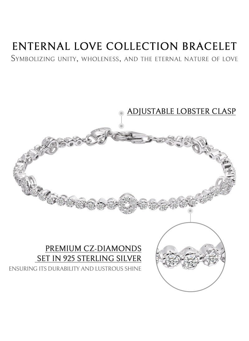 Starlight Serenade Women's Bracelet with CZ Diamond and Sterling Silver, Middle East Exclusive Collection