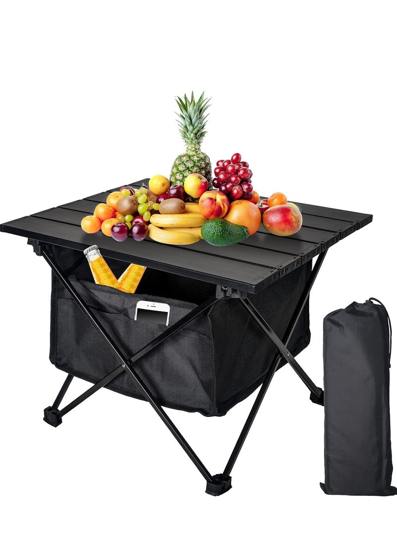 SYOSI Portable Lightweight Camping Folding Table, with Storage Bag, Camping Side Table with Aluminum Table Top, Water-Proof Beach Table, Easy Carrying for Camp, Beach, Picnics, Hiking, Fishing  - Image 1