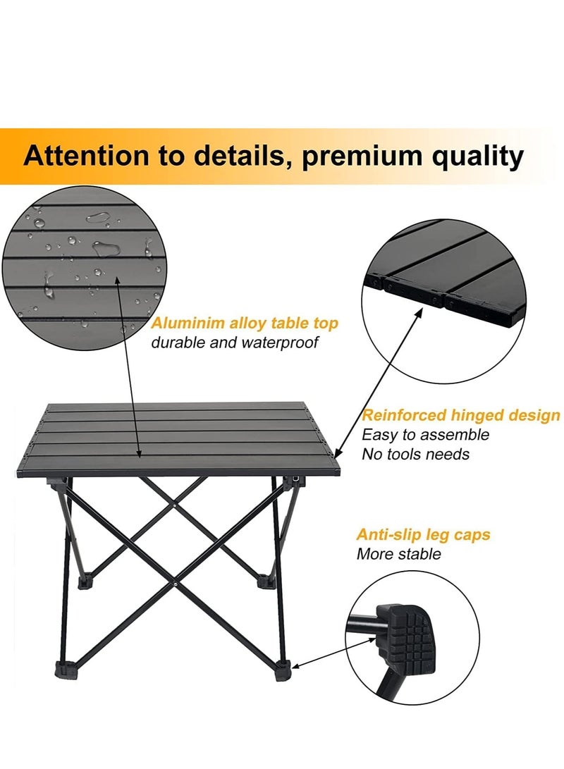 SYOSI Portable Lightweight Camping Folding Table, with Storage Bag, Camping Side Table with Aluminum Table Top, Water-Proof Beach Table, Easy Carrying for Camp, Beach, Picnics, Hiking, Fishing  - Image 4