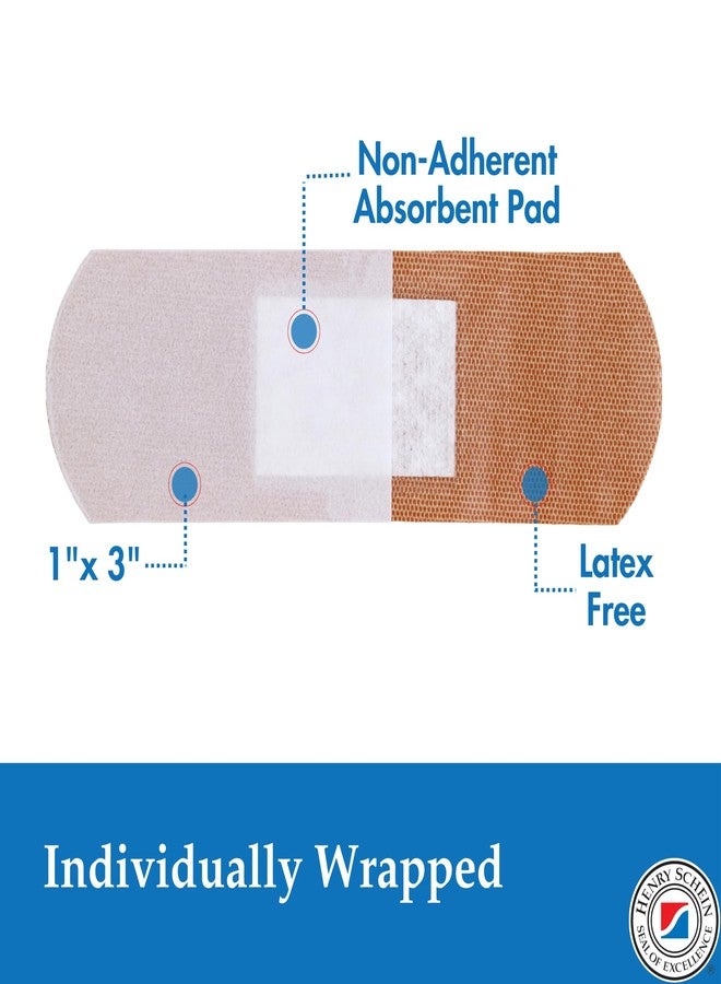 Henry Schein Sterile Adhesive Fabric Bandages, 1" x 3" - Box of 100 Flexible, Breathable Strips - Soft, Stretchable Wound Covers for First Aid, Medical Use, Clinics & Emergency Kits - Image 2