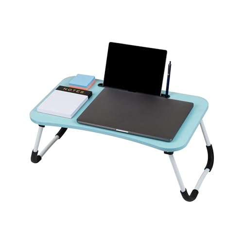 Mind Reader Lap Desk Laptop Stand, Bed Tray, Folding Legs, Couch Table, Portable, MDF, 23.25" L x 13.75" W x 10.5" H, Blue - Image 4