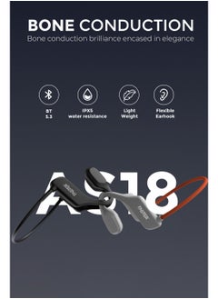 Faster Open Ear Duo Wireless Headphones - Bone Conduction Sports Earphones - IPX5 Waterproof Earbuds with Microphone, 6D Surround Sound, Bluetooth 5.3, 6-Hour Talk Time, and Type-C Charging - For Exercise, Gym, Music (Orange/Grey)  - Image 3