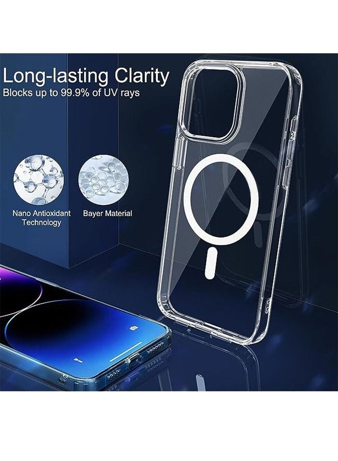 iPhone 15 Pro Max Case with MagSafe, Shockproof Protection  Anti-Yellowing【Military Grade Shockproof Protection】15 Pro Max Cover Anti-Yellow Anti-Scratch Magnetic Case Clear - Image 2