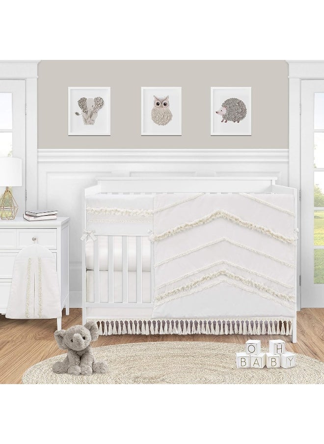 Sweet Jojo Designs Sweet Jojo Designs Ivory Gender Neutral Boho Bohemian Girl Boy Baby Nursery Crib Bed Skirt Dust Ruffle  - Image 2