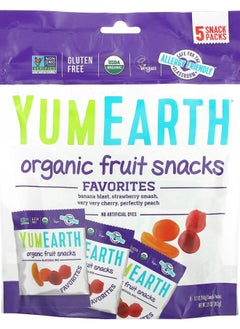 YumEarth Organic Fruit Snacks Favorites 5 Packs 0.7 oz (19.8 g) Each 