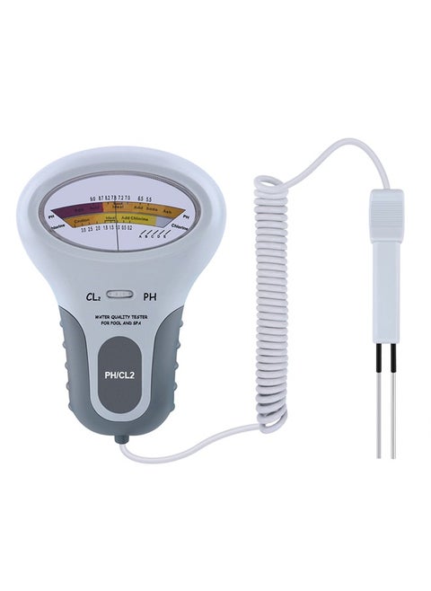 2 in 1 Water Quality Tester Dual Scale PH and Chlorine Level CL2 Tester Meter for Swimming Pool,Hydroponics, Pools, Spas, Drinking Water Analysis Monitor PH Chlorine Tester Kit
