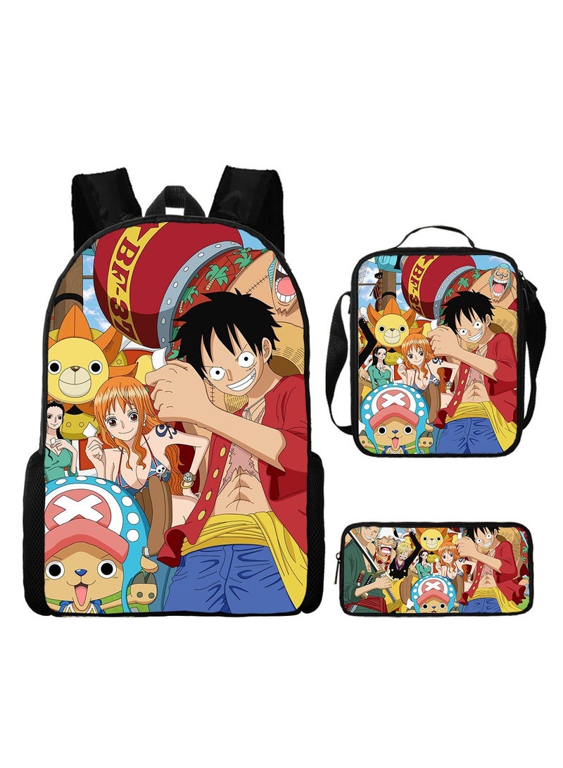New Cartoon Animation Backpack For Primary And Secondary School Students Three-Piece Set 29*16*42cm
