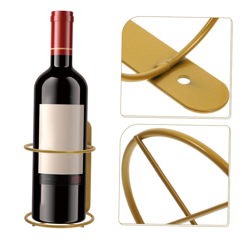 Wall Mounted Wine Rack Holder Set Of 2 Metal Bottle Stand For Home Kitchen Decor - Image 4
