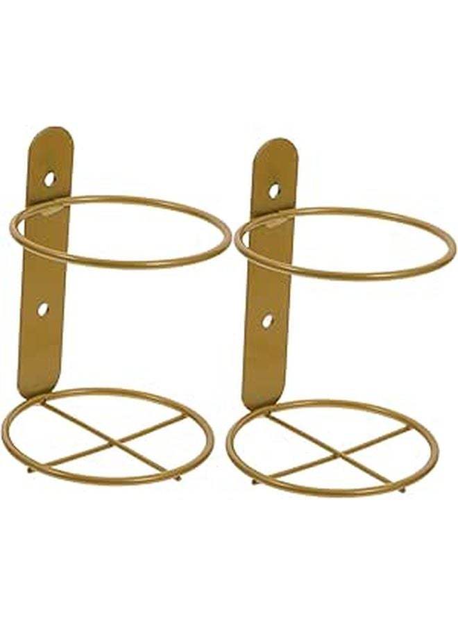 Wall Mounted Wine Rack Holder Set Of 2 Metal Bottle Stand For Home Kitchen Decor - Image 1