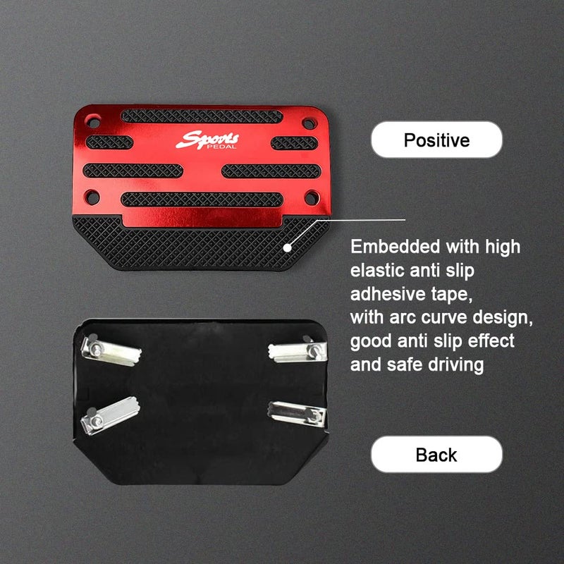 deemars 2PCS Car Non-Slip Aluminum Alloy Pedal Pads, Car Pedal Covers, Manual Transmission Brake Pedal Covers, Universal Pedal Pads Set Car Replacement Accessories Compatible with Car SUV ATV - Image 3