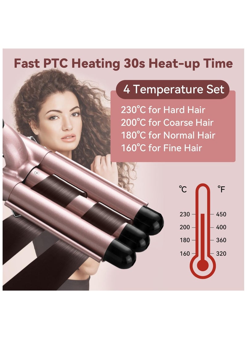 5 in 1 Curling Wand Set Multi Curl, Hair Curler Curling Iron Set with 5 Interchangeable Ceramic Barrels, Instant Heat Up, Dual Voltage, Rose Gold