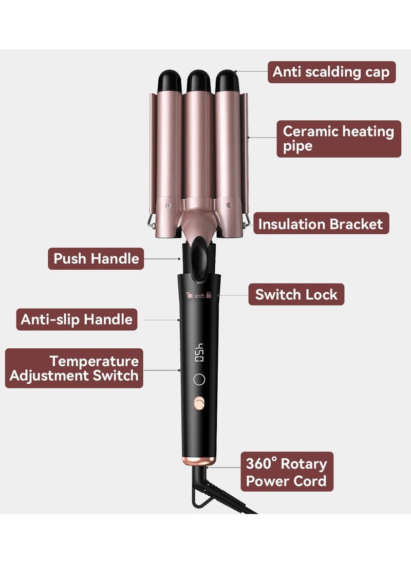 5 in 1 Curling Wand Set Multi Curl, Hair Curler Curling Iron Set with 5 Interchangeable Ceramic Barrels, Instant Heat Up, Dual Voltage, Rose Gold