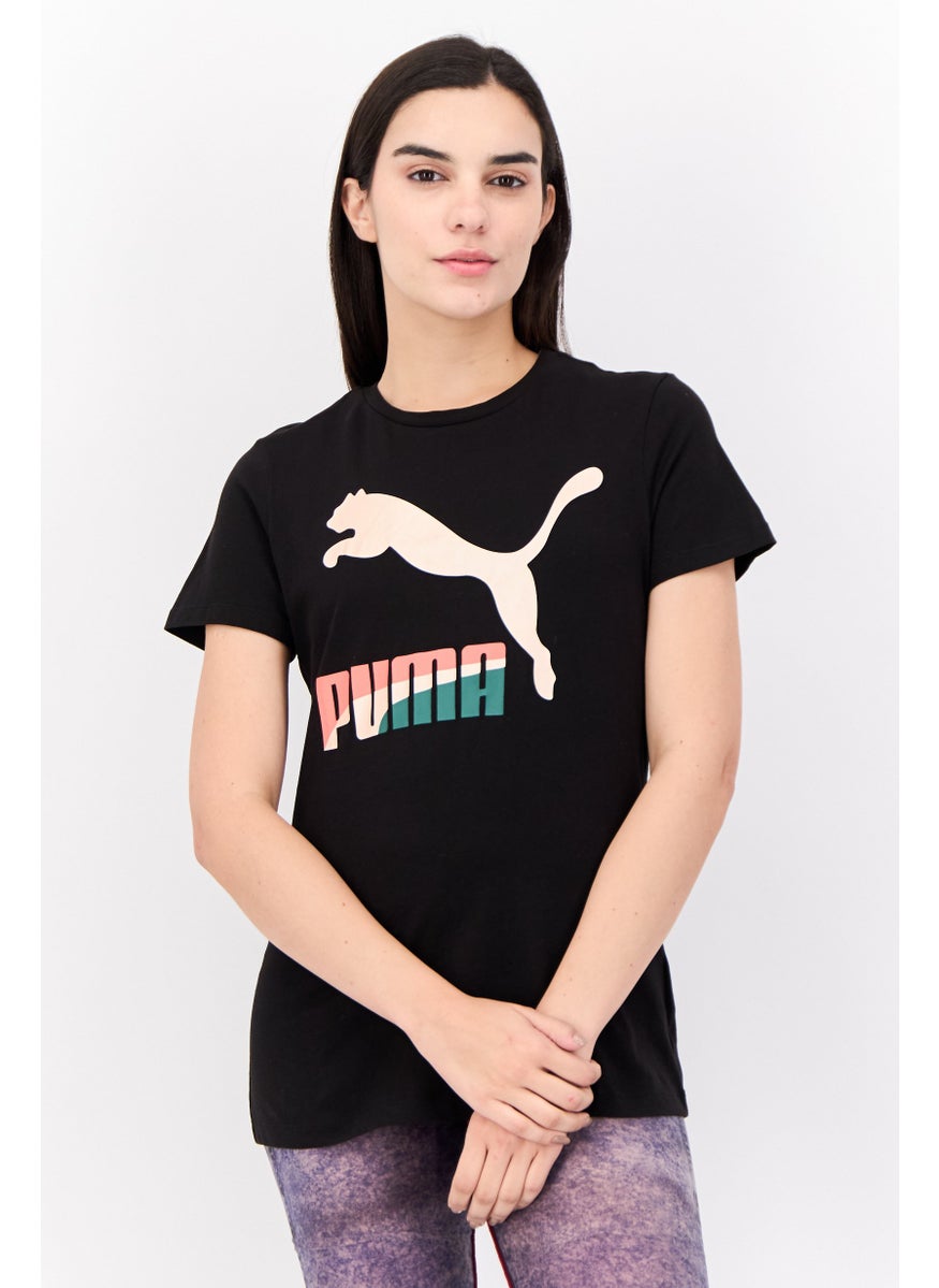 PUMA Women Sportswear Fit Short Sleeve Outdoor T-shirts, Black  - Image 1