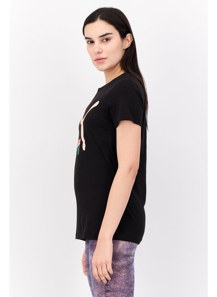 PUMA Women Sportswear Fit Short Sleeve Outdoor T-shirts, Black  - Image 2