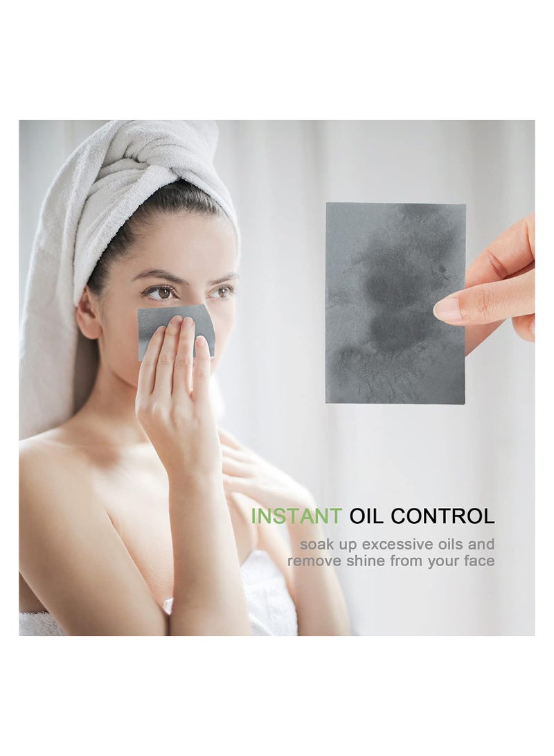 KISSY 200 Count Natural Bamboo Charcoal Blotting Papers Organic Facial Oil Absorbing Sheets for Oily Skin Care Daily Oil Control Linen Tissues - Image 2