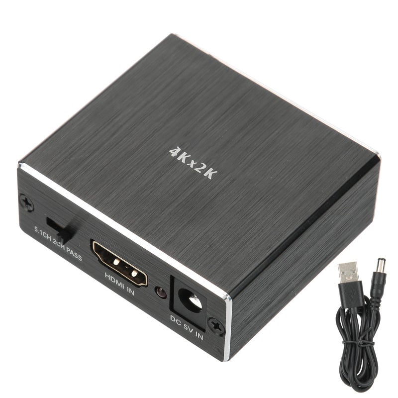 HDMI Audio Extractor 4Kx2K 3D Audio Signal Separation - PASS/2CH/5.1CH Audio Modes Converter for Home Theater System - Image 1