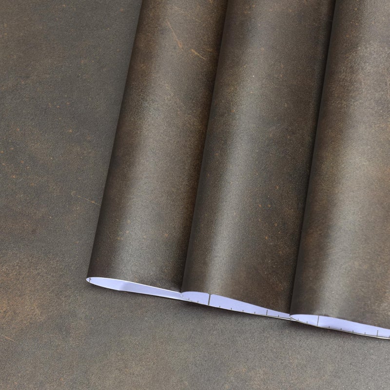 BAYYA Charcoal Concrete Wallpaper Peel and Stick Wall Paper Industrial Wallpaper Metallic Rusty Vintage Dark Brown Vinyl Cement Wall Covering for Basement Bathroom Bedroom Living Room 15.8"x118" - Image 2