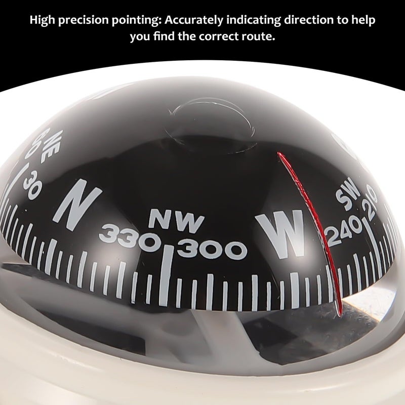 White Boat Compass Ball Mount for Car Truck Dashboard Outdoor Navigation Marine Use - Image 4