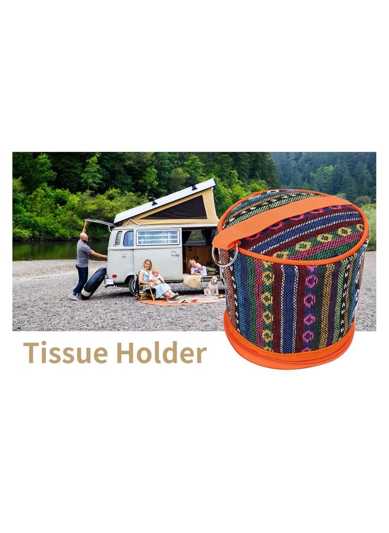 Generic 1 pcs Tissue Holder Toilet Paper Storage Holder Outdoor Hiking Roll Paper Hanging Cover Wipes Box Case Holder Storage Bag with Hook for Camping Tent Home Office Toilet Paper Holder Camping  - Image 2