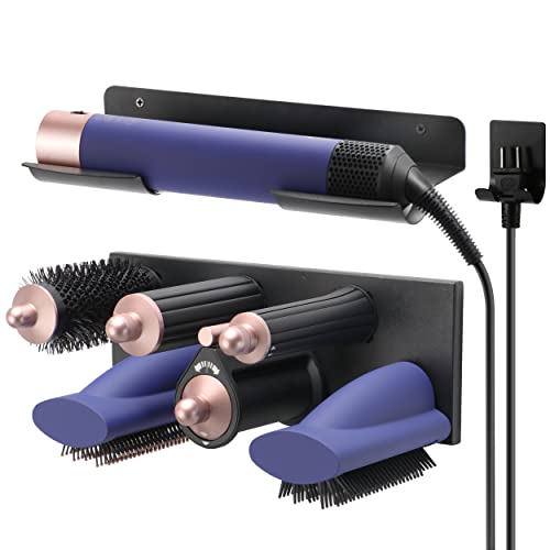 MyLifeUNIT Storage Holder for Dyson Airwrap Curling Iron New Complete Metal Wall Mount for Dyson Air Wrap Accessories Organizer with NonSlip Silicone Pad for Bathroom Bedroom Hair Salon Barbershop - Image 1