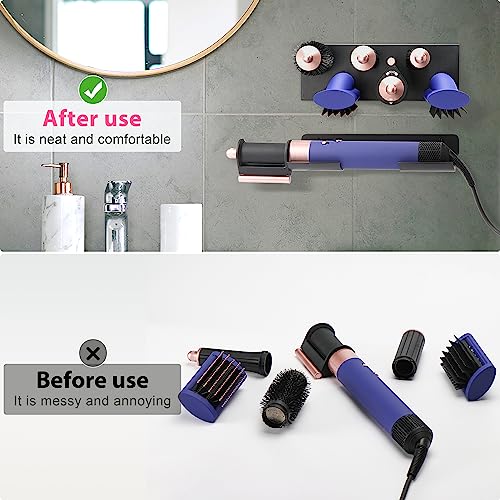 MyLifeUNIT Storage Holder for Dyson Airwrap Curling Iron New Complete Metal Wall Mount for Dyson Air Wrap Accessories Organizer with NonSlip Silicone Pad for Bathroom Bedroom Hair Salon Barbershop - Image 3